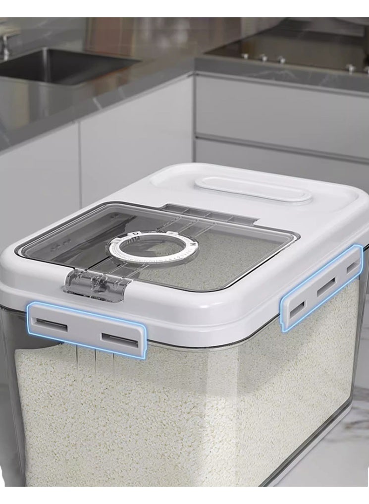 POWER 10L Airtight Rice Storage Container with Lid, Sealed Food Storage Container Set, Reusable, BPA-Free Kitchen Grain Bin for Rice, Flour & Cereal, Moisture-Proof Food Storage Box for Home Pantry - Image 2